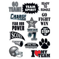 Go Team Black Set of Sports Temporary Tattoo